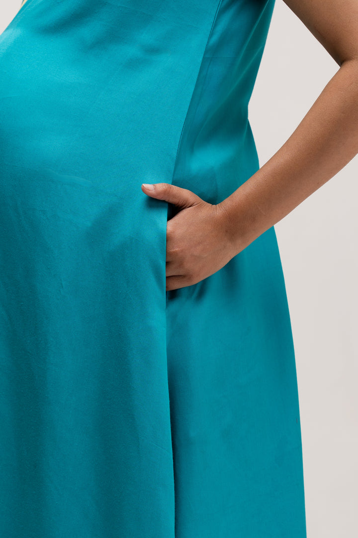 Maternity Lounge Dress in Teal