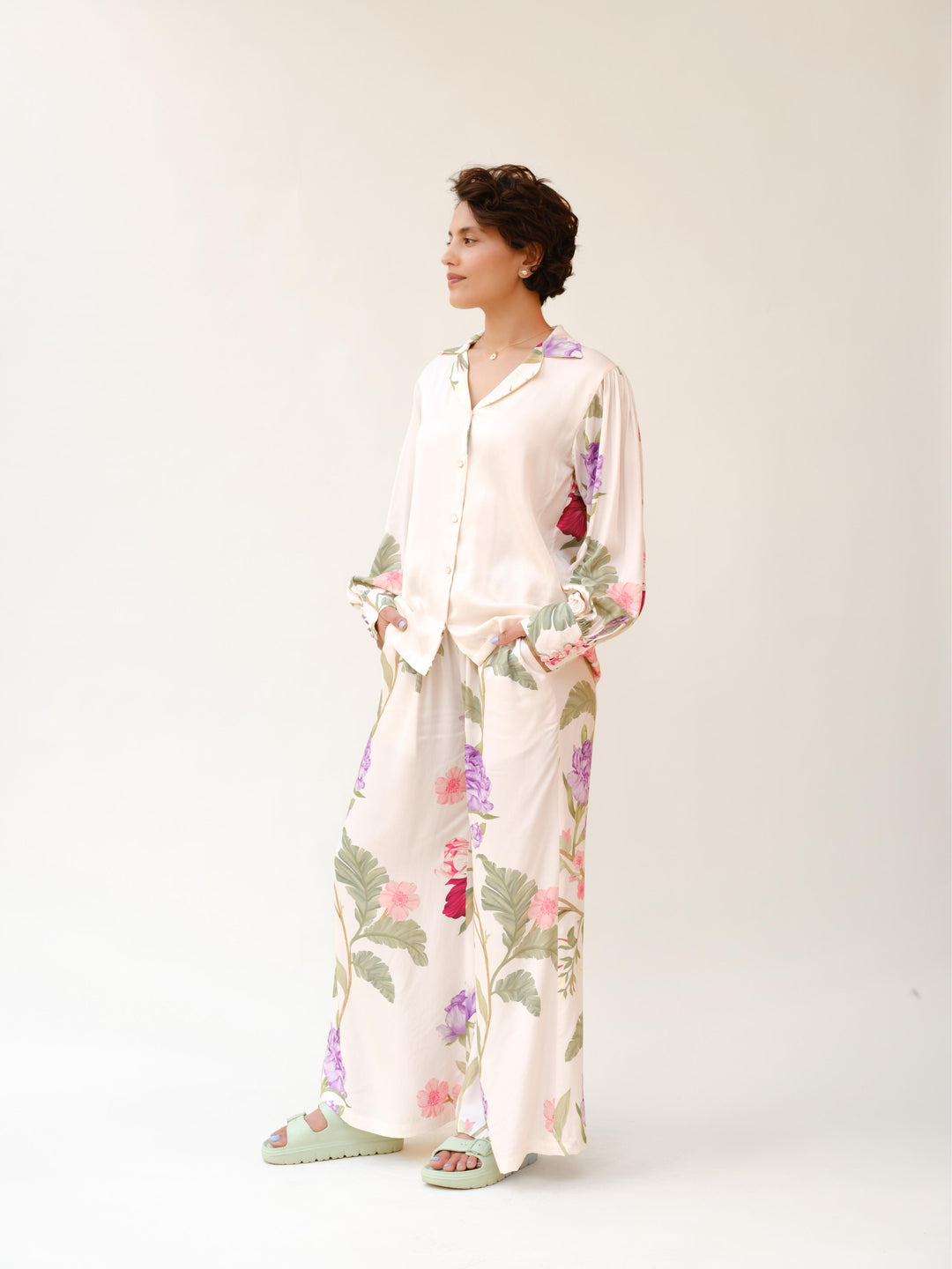 Ivory Floral Dream Pajama Co-Ords