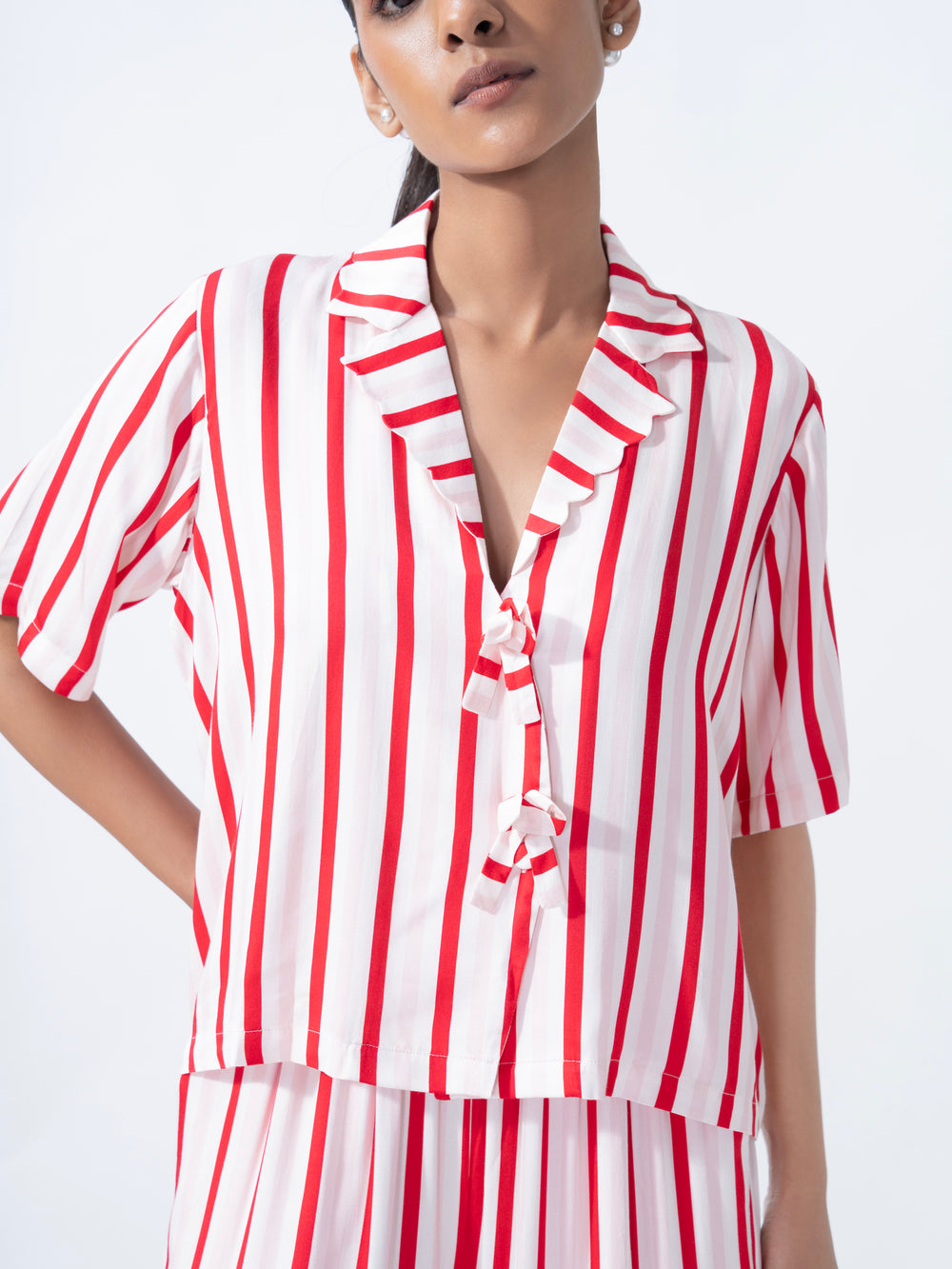 Stripes & Bows PJ Set – Stylish womens pyjama sets with cute detailing for bedtime comfort