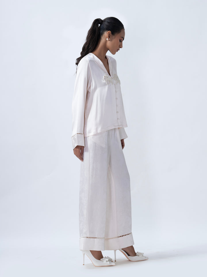 Bridal Jacquard Pure Silk PJ Set
