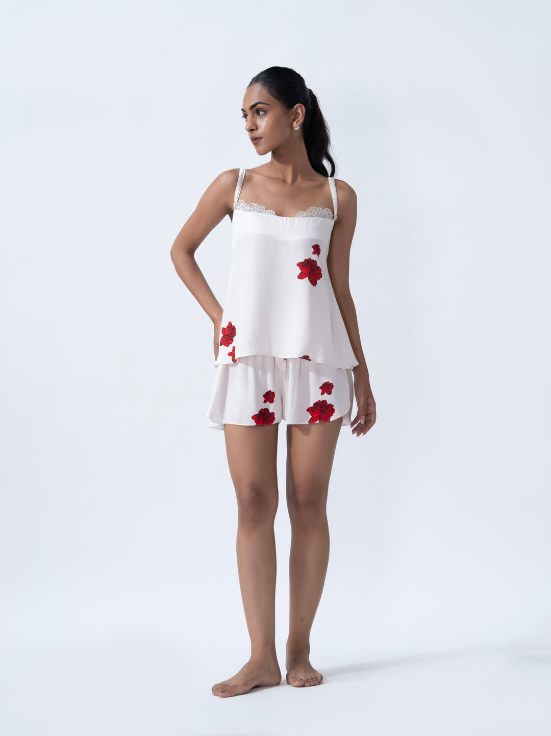 Soft cami shorts from the Lovers & Roses Camisole Set – perfect for cozy nights