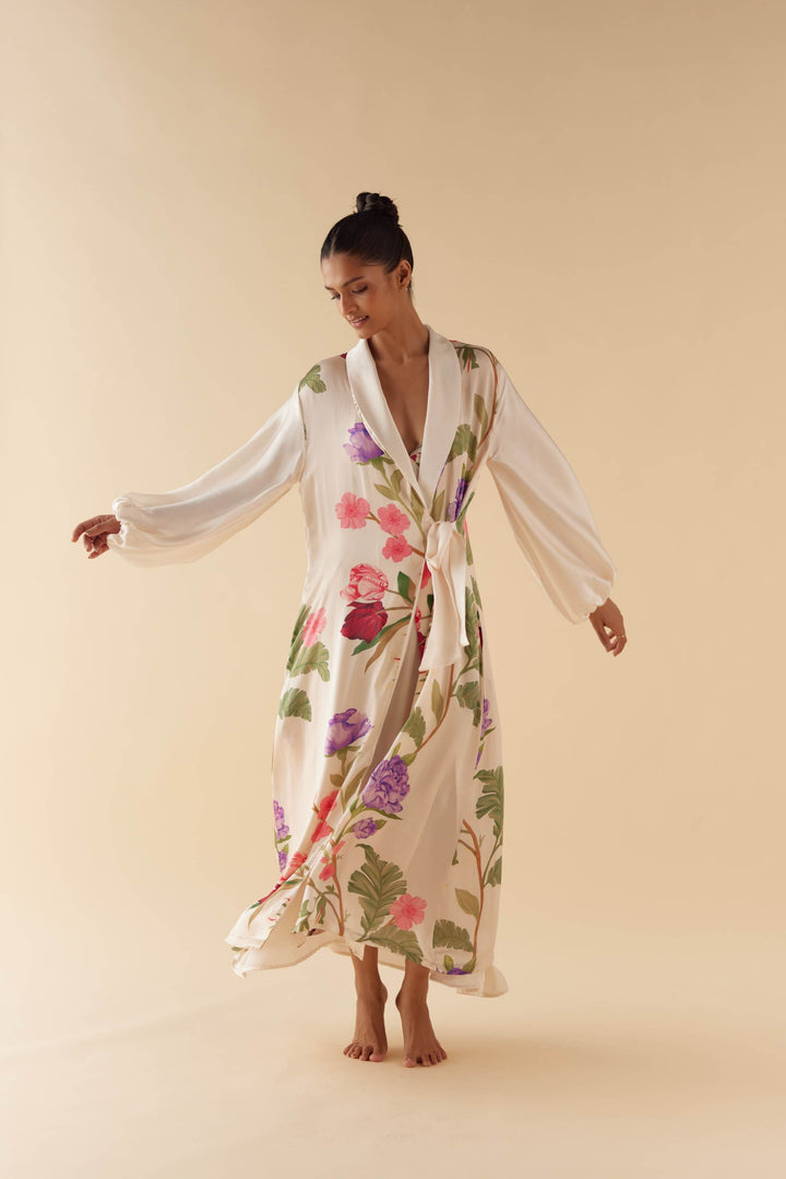 Floral Day Dream Silk Robe