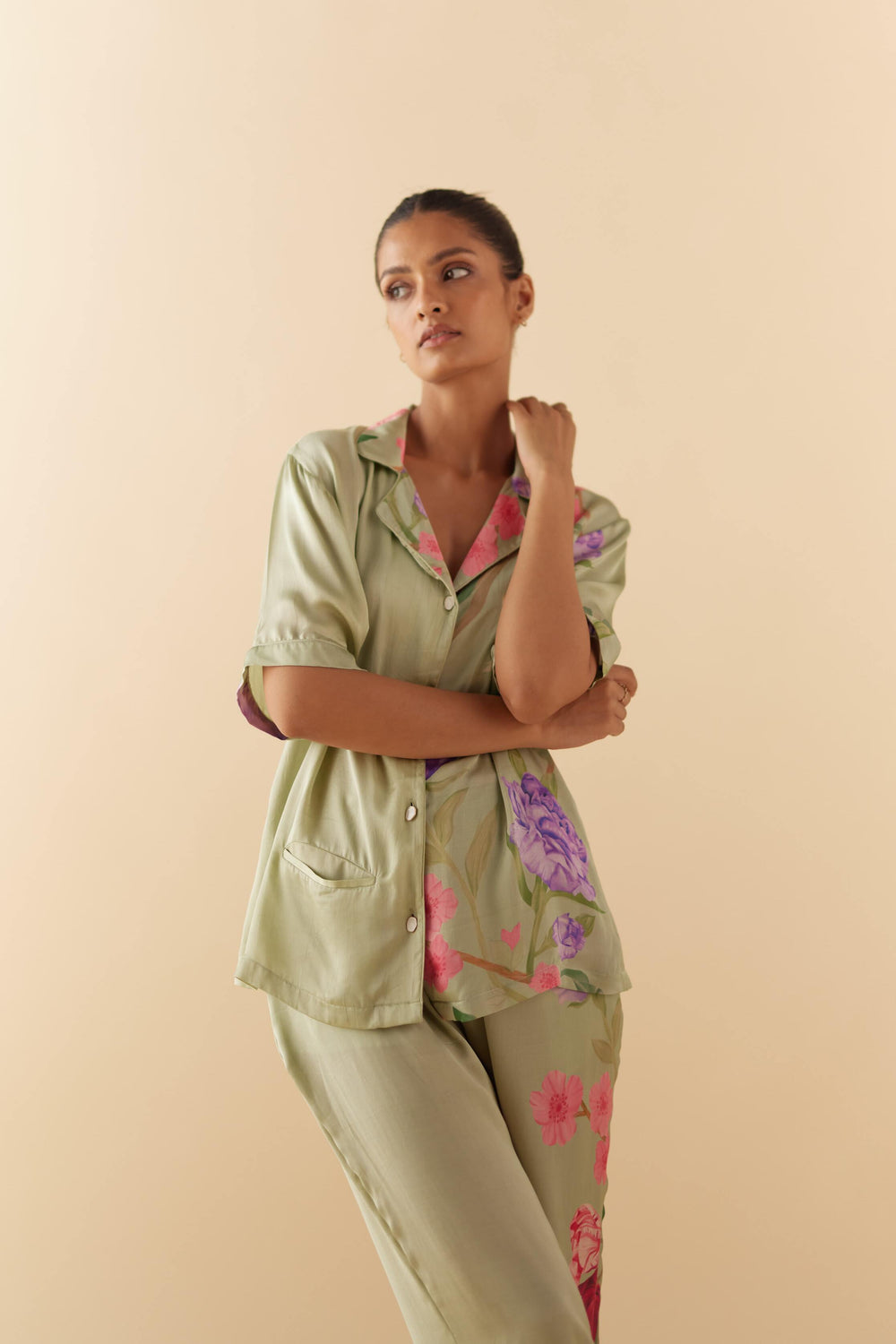 Jade Lounge to Sleep Pajama Set – Stylish Pajama Sets for Women with Relaxed Fit