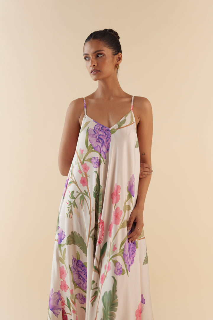 Floral Dream Lounge Cami Dress for Women – Graceful Sleepwear and Honeymoon Dress