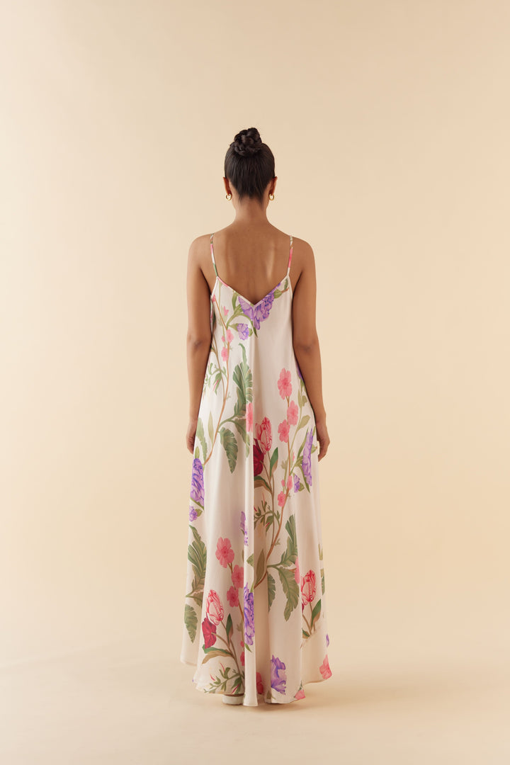 Elegant Floral Dream Lounge Cami Dress – Luxurious Night Dress for Women and Loungewear
