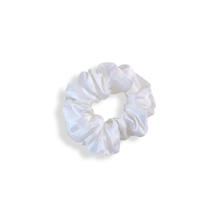 Moon White Silk Scrunchies - SleepLove