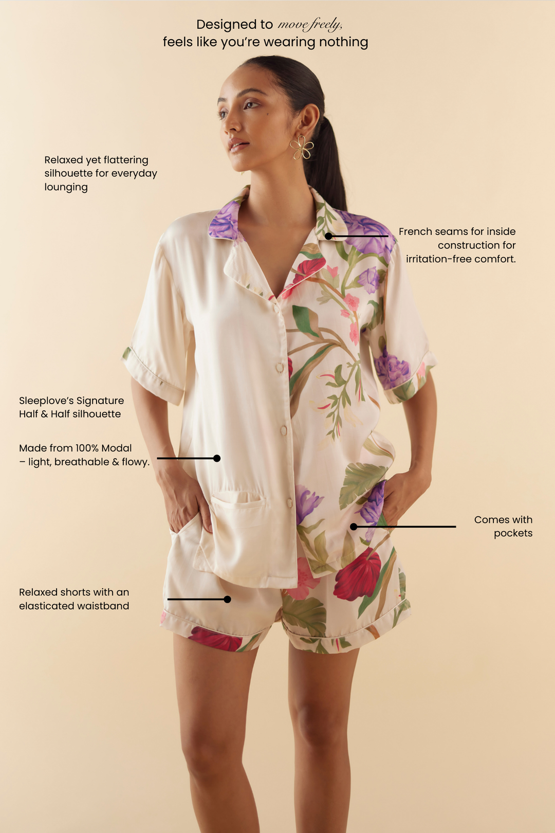 Floral Dream Lounge to Sleep PJ Shorts Set