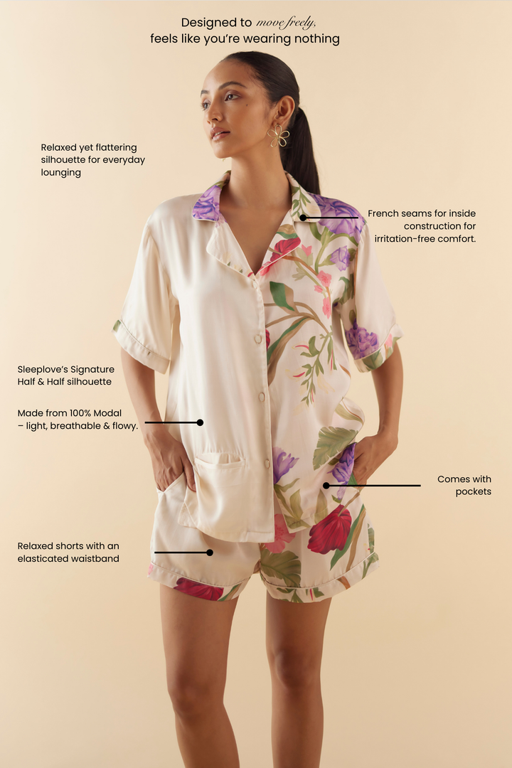 Floral Dream Lounge to Sleep PJ Shorts Set