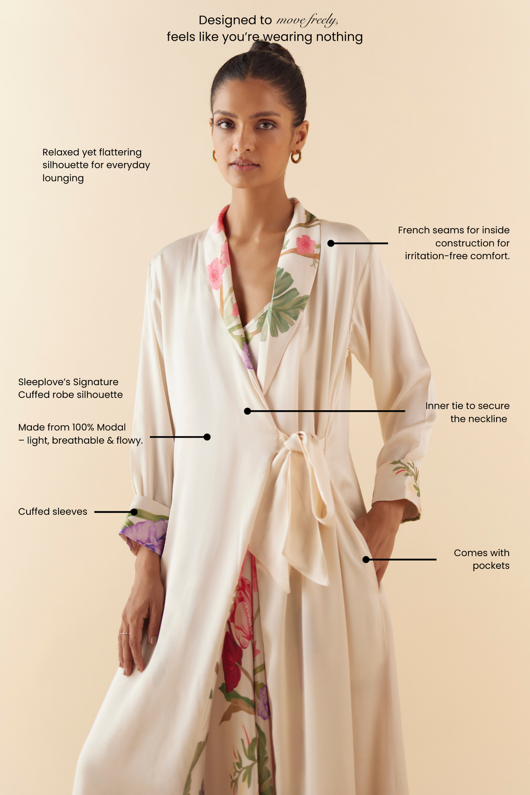 Lounge Robe in Ivory White