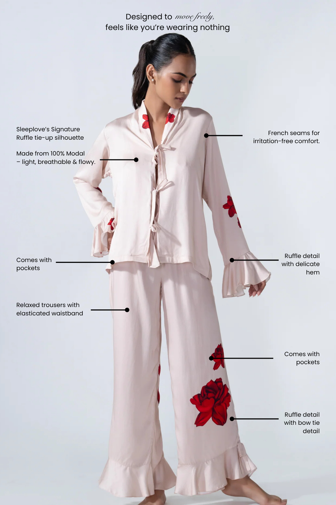 Rose Sorbet Ruffle PJ Set