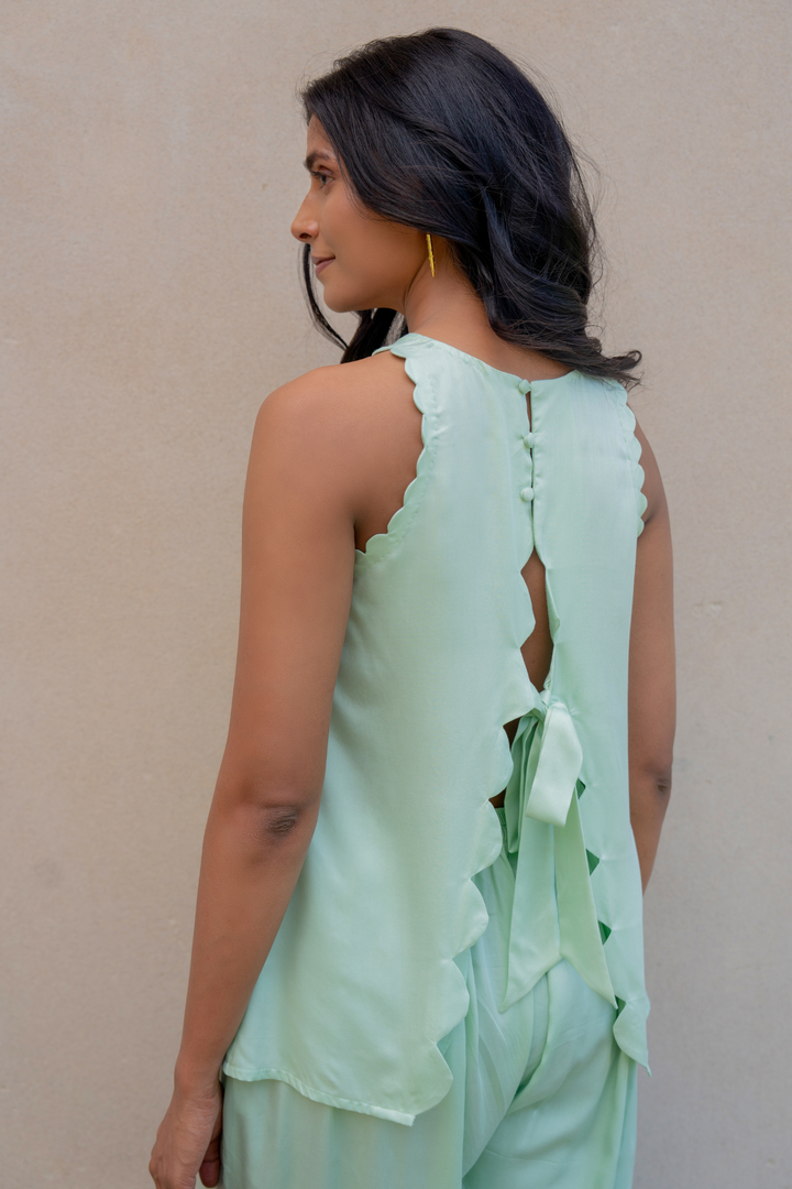 Sage Green Back Knot Top