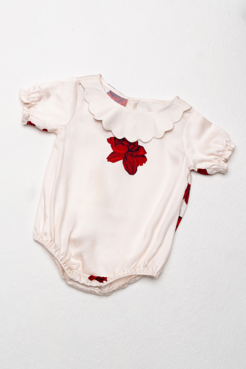 Budding Rose Baby Onesie for Girls