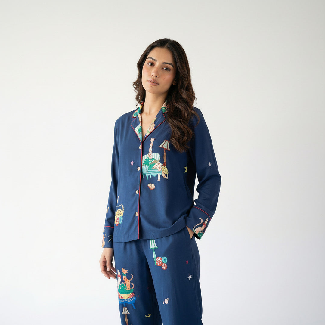Holiday Pajama Set - Midnight Blue