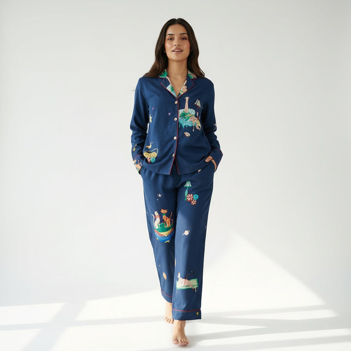 Holiday Pajama Set - Midnight Blue
