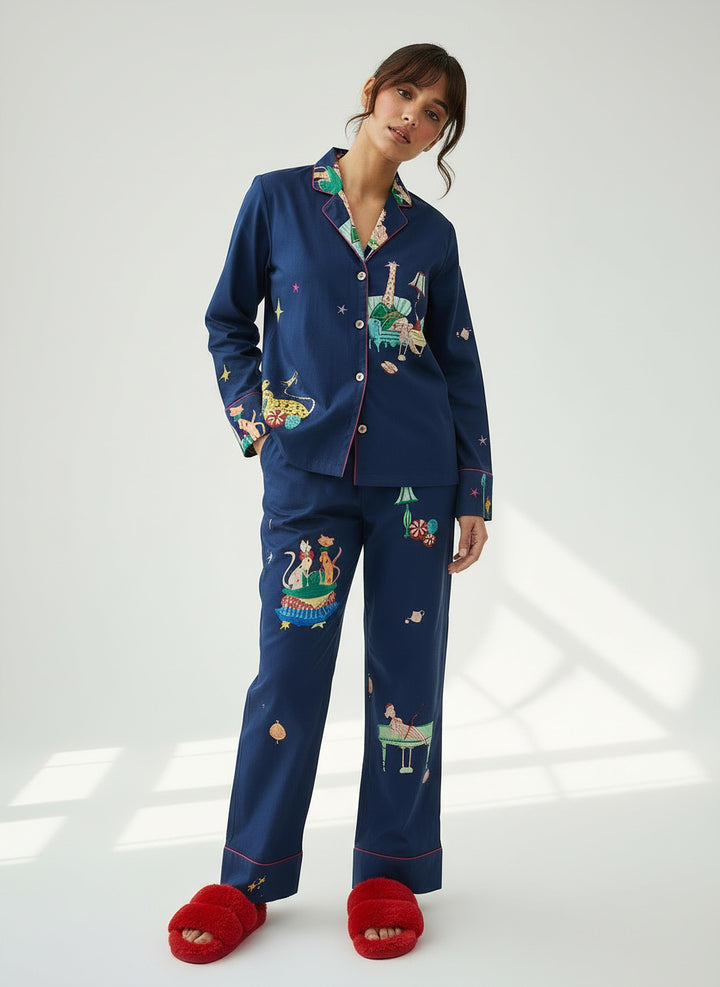 Holiday Pajama Set - Midnight Blue