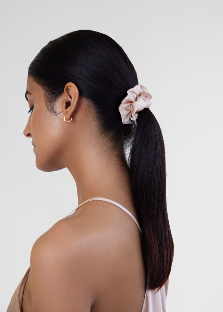 Cameo Rose Silk Scrunchies