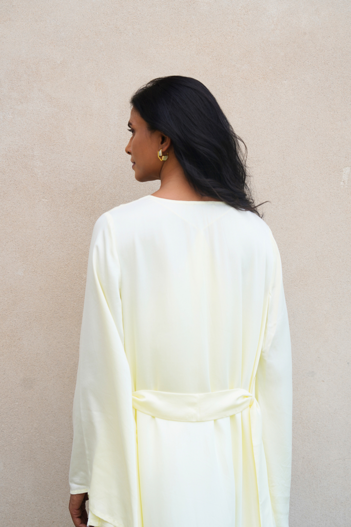 Ivory Yellow Robe & Camisole Set