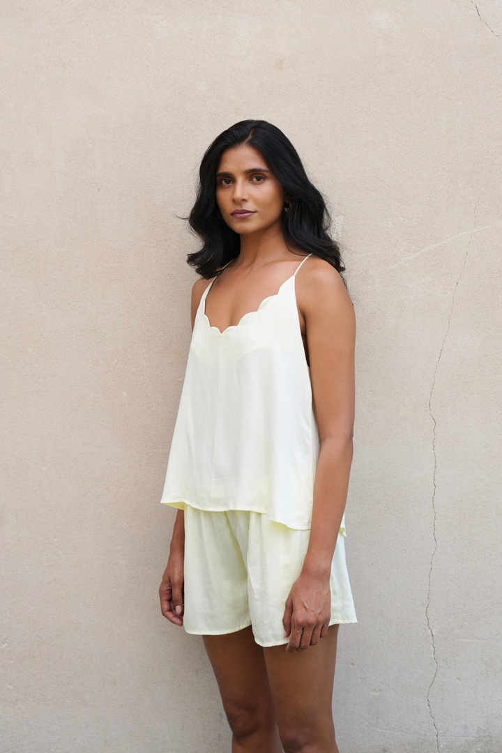 Ivory Yellow Camisole Set