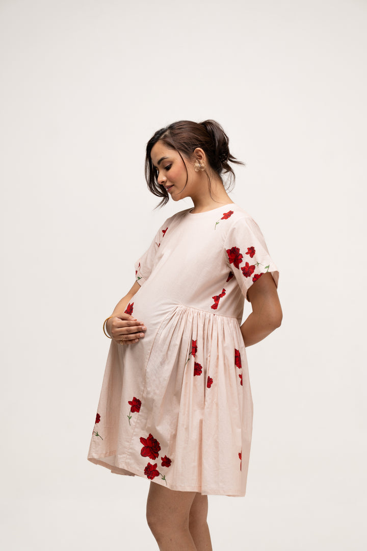 Mini Rose Sorbet Maternity Dress