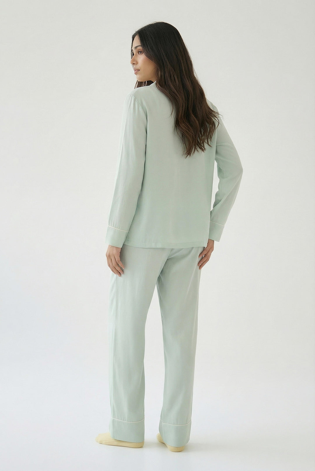 Celeste Blue Solid Pajama Set