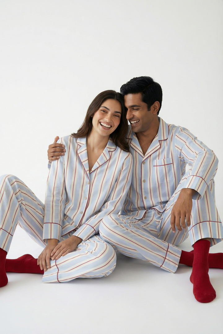 Holiday Stripes Matching Pajama Set - Couple