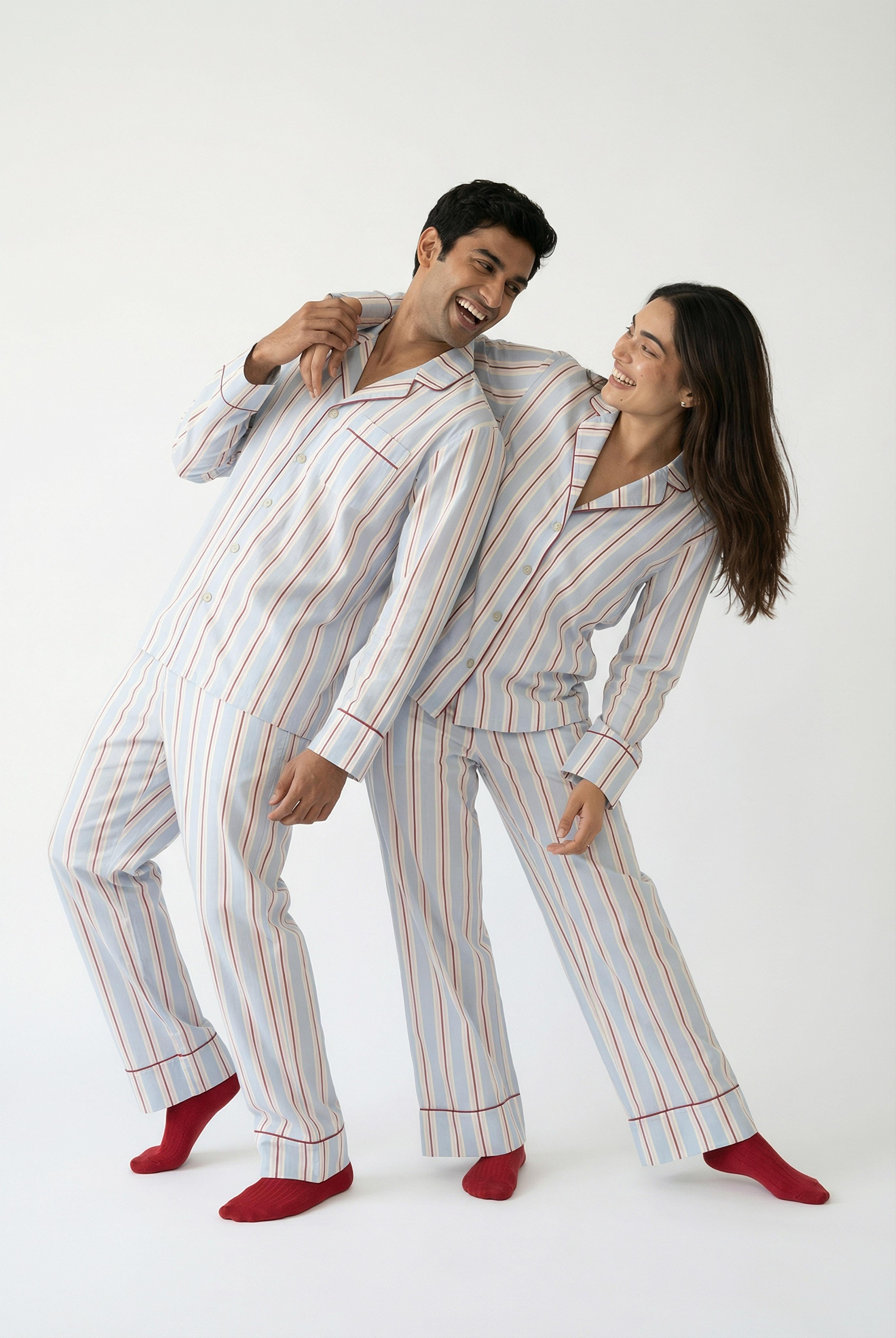 Holiday Stripes Matching Pajama Set - Couple
