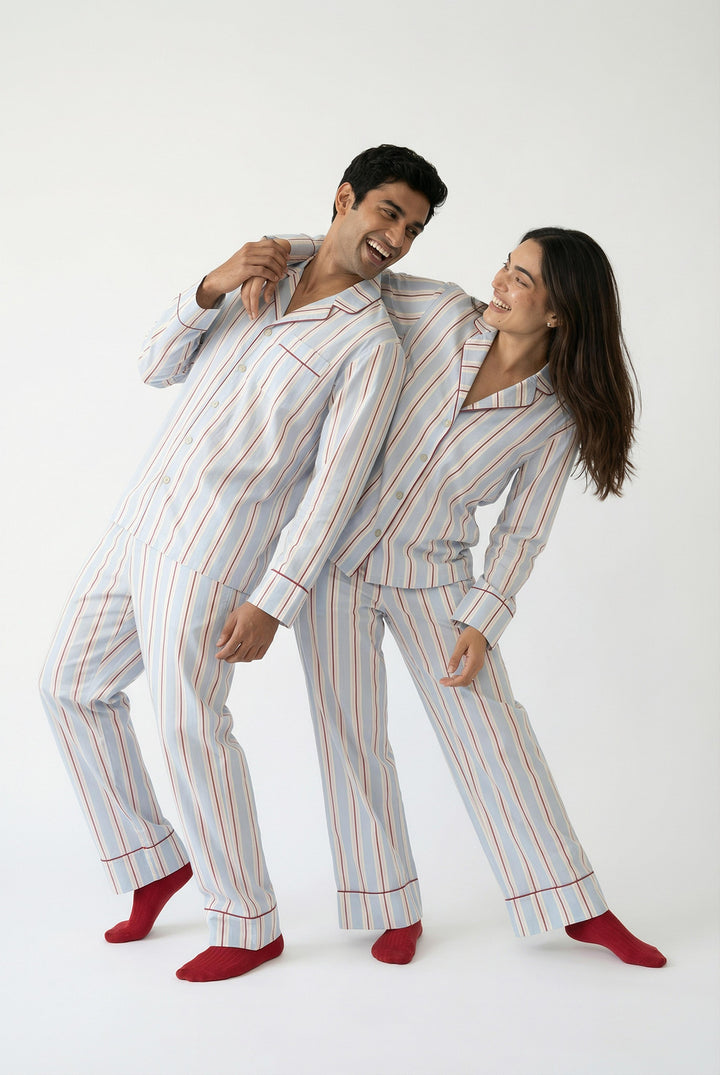 Holiday Stripes Matching Pajama Set - Couple