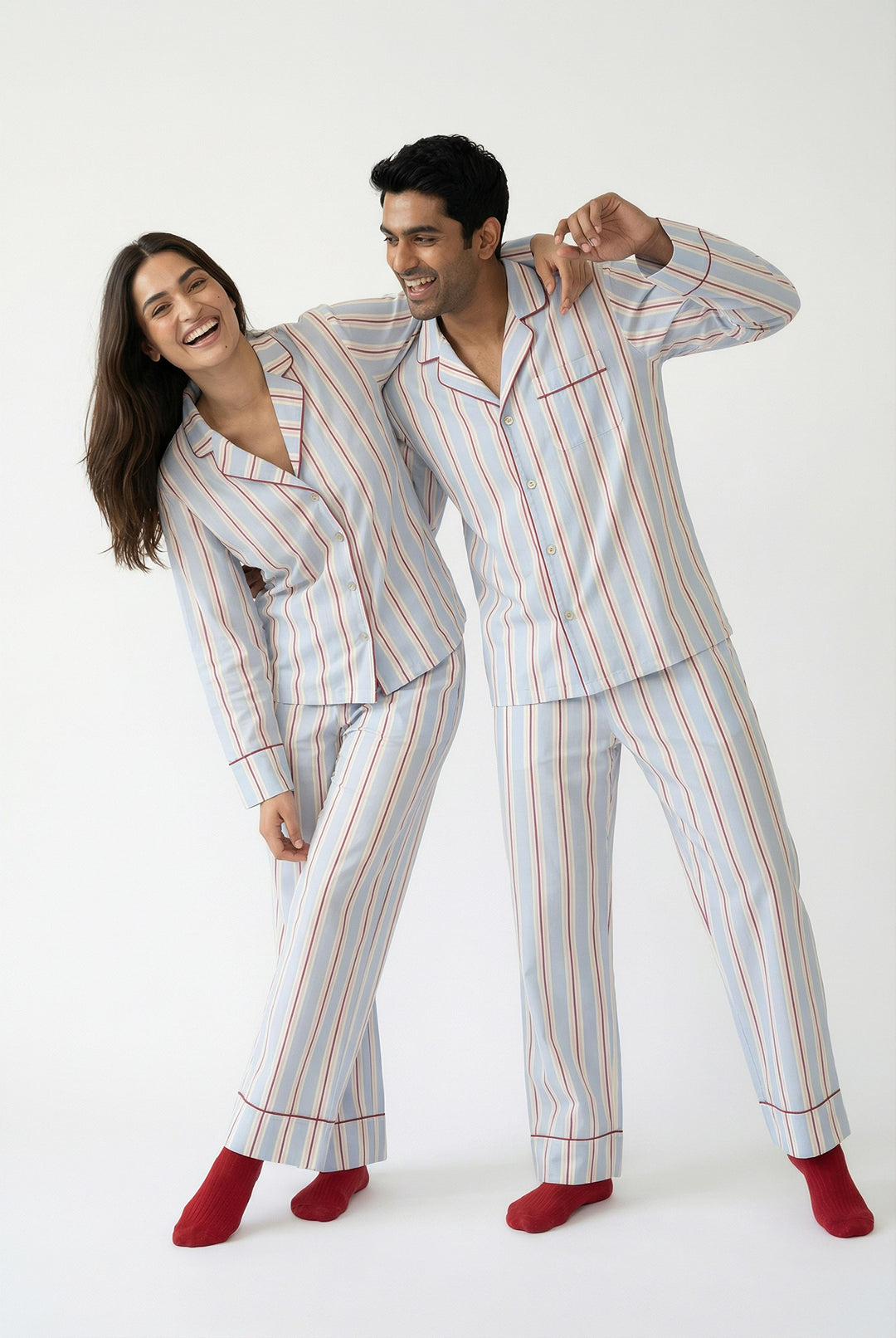 Holiday Stripes Matching Pajama Set - Couple
