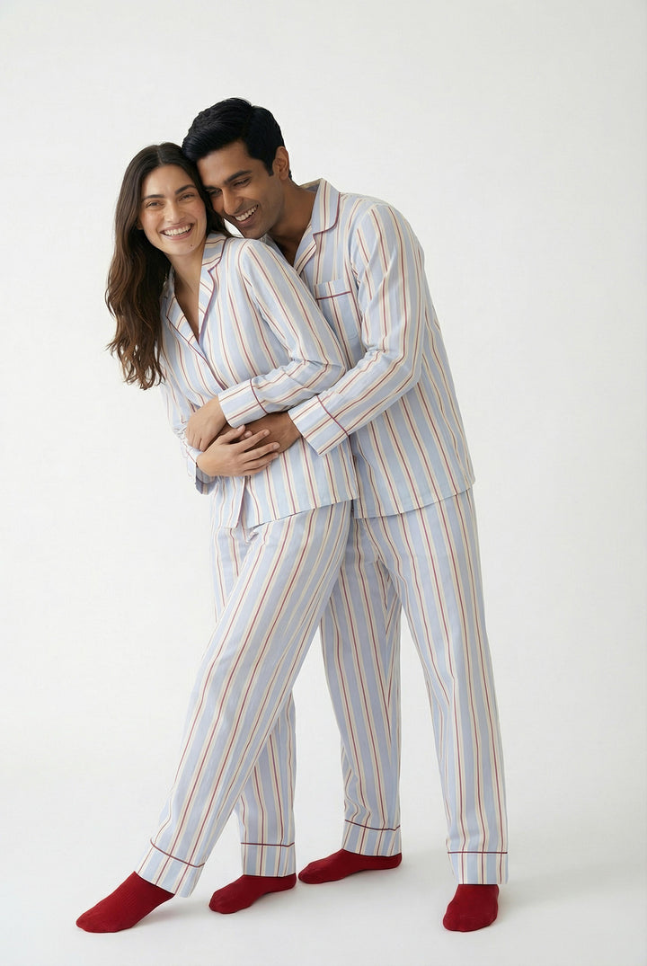 Holiday Stripes Matching Pajama Set - Couple