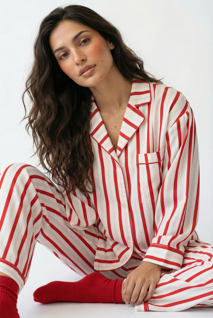 Classic Red Stripes PJ Set