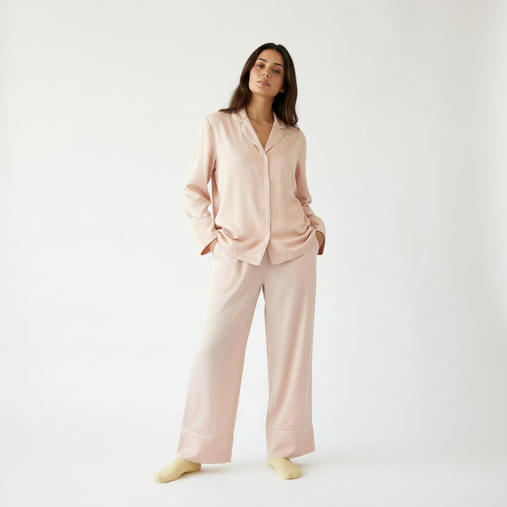Blush Pink Solid Pajama Set