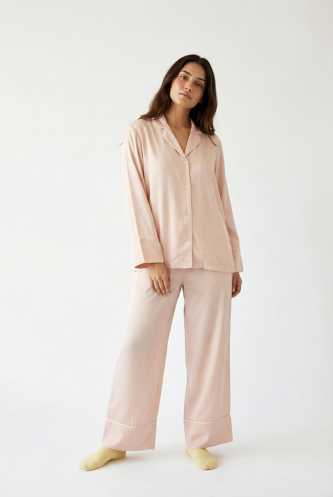 Blush Pink Solid Pajama Set
