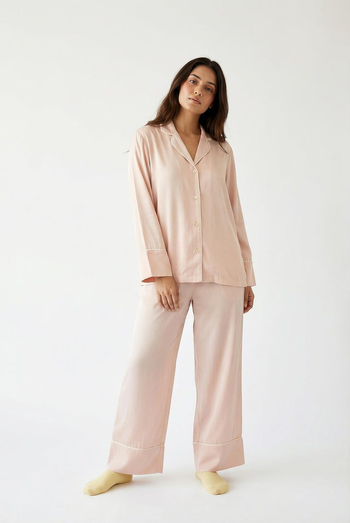 Blush Pink Solid Pajama Set
