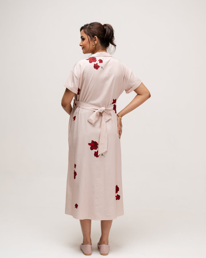 Rose Sorbet Maternity Shirt Dress