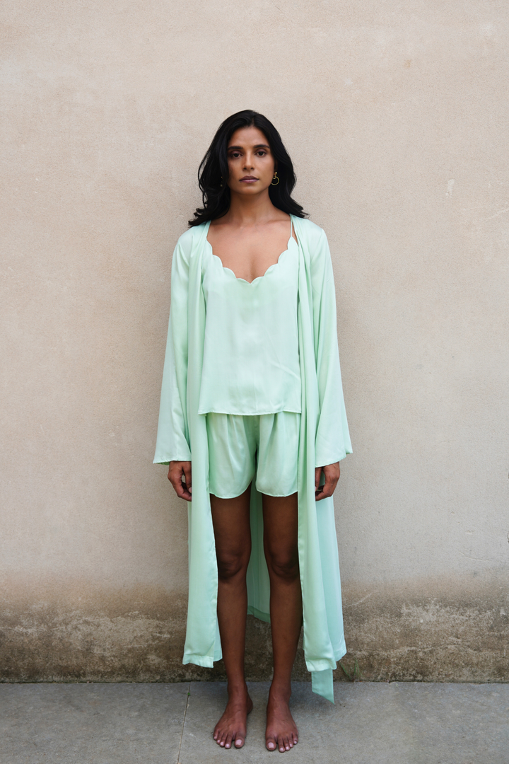 Sage Green Robe & Camisole Set