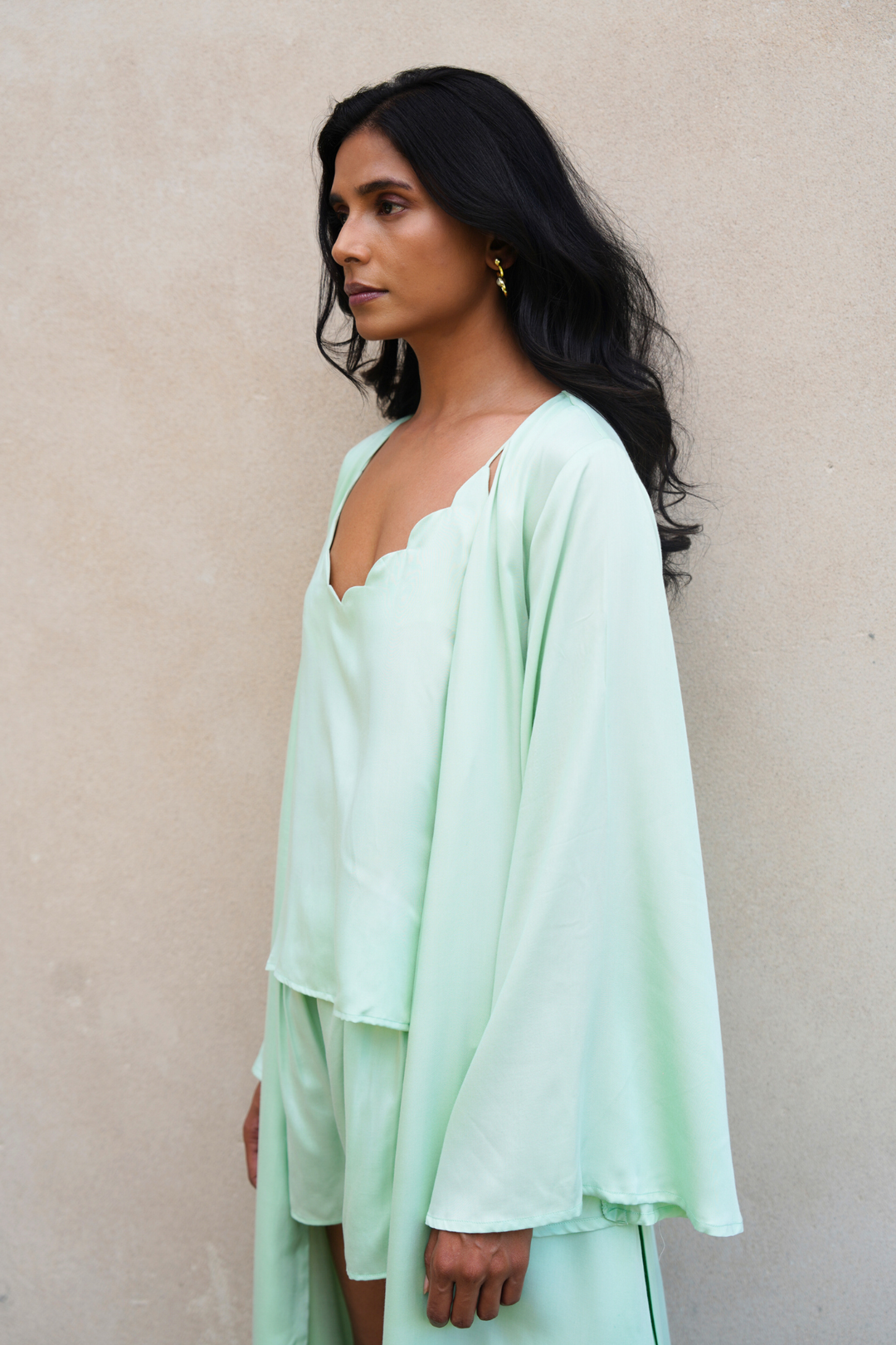 Sage Green Robe & Camisole Set