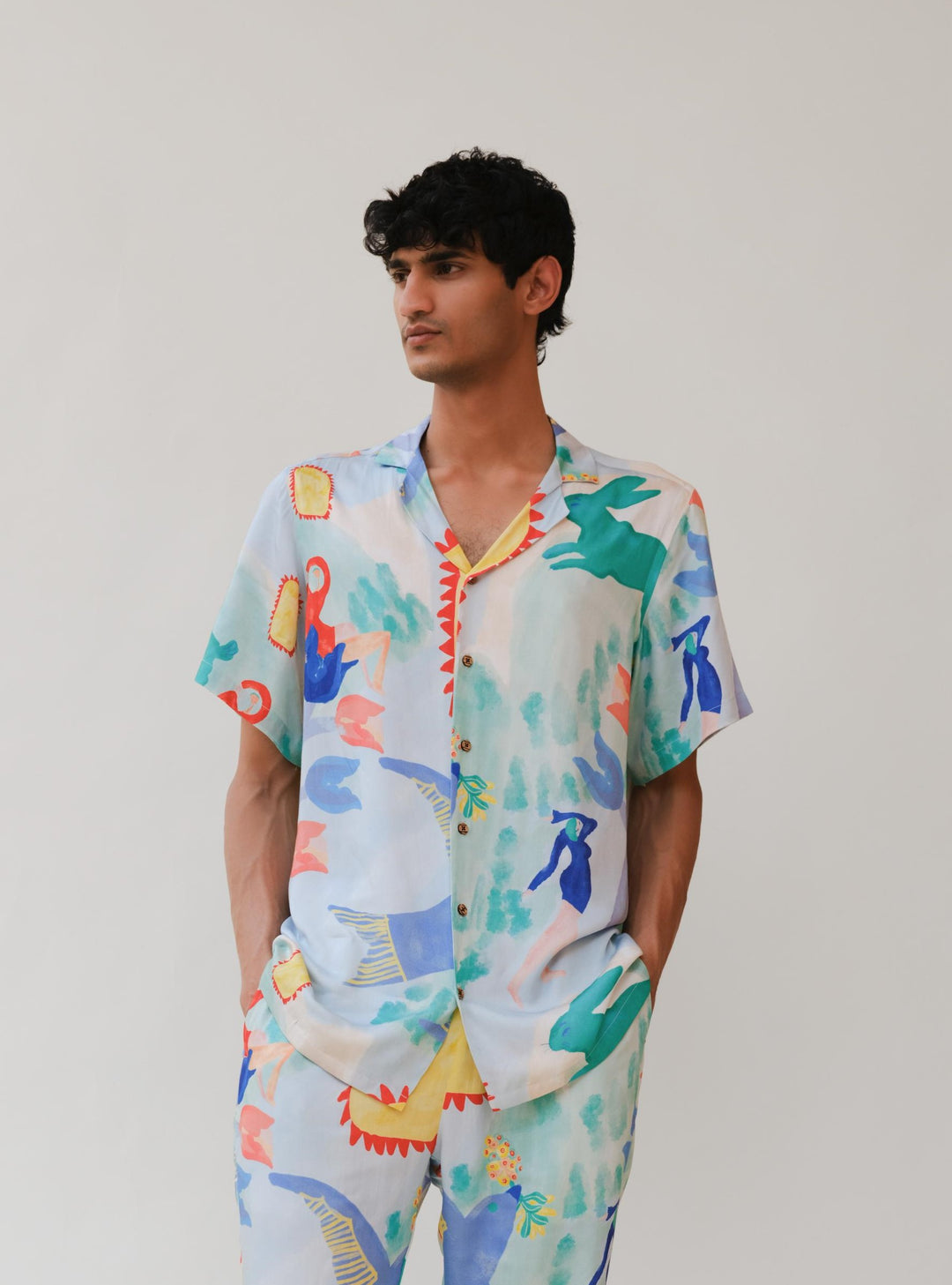 Blue skies mens PJ shirt