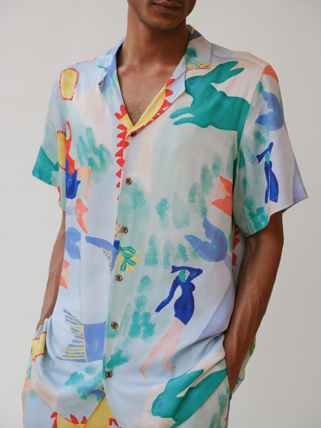 Blue skies mens PJ shirt