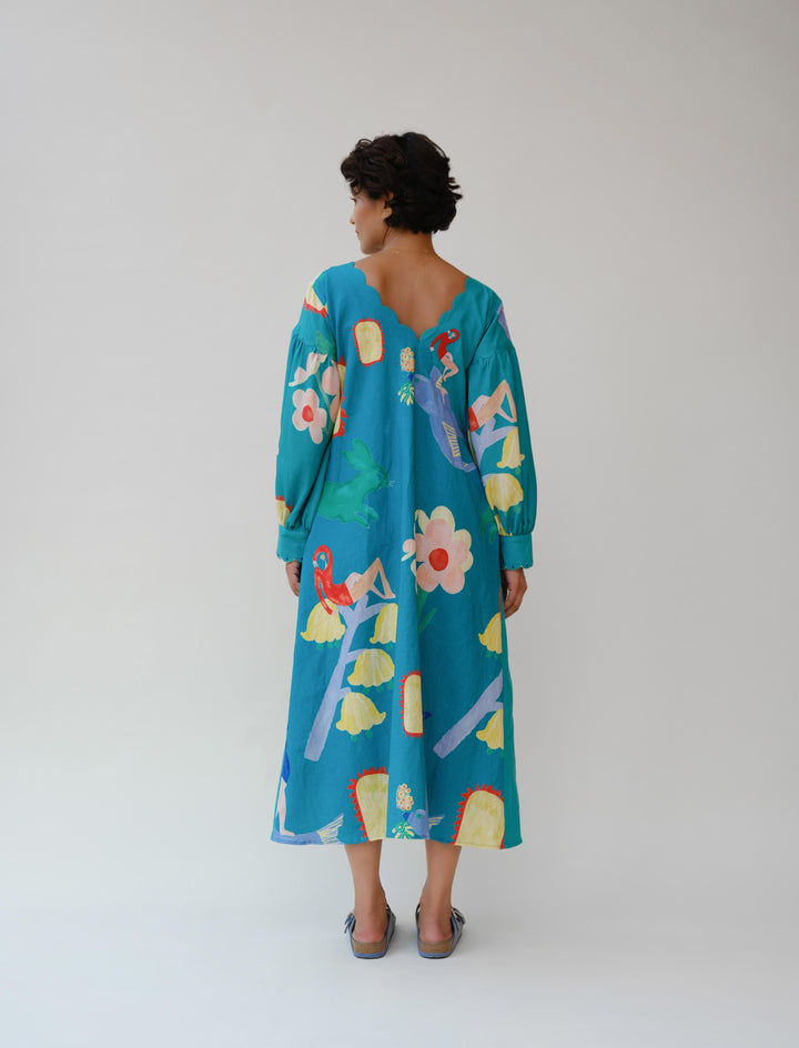 Summer Whimsy Lounge Dress in Teal