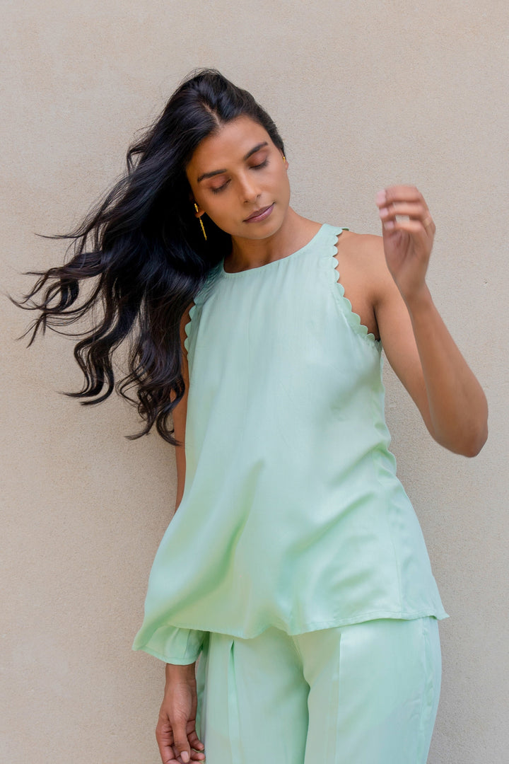 Sage Green Back Knot Top