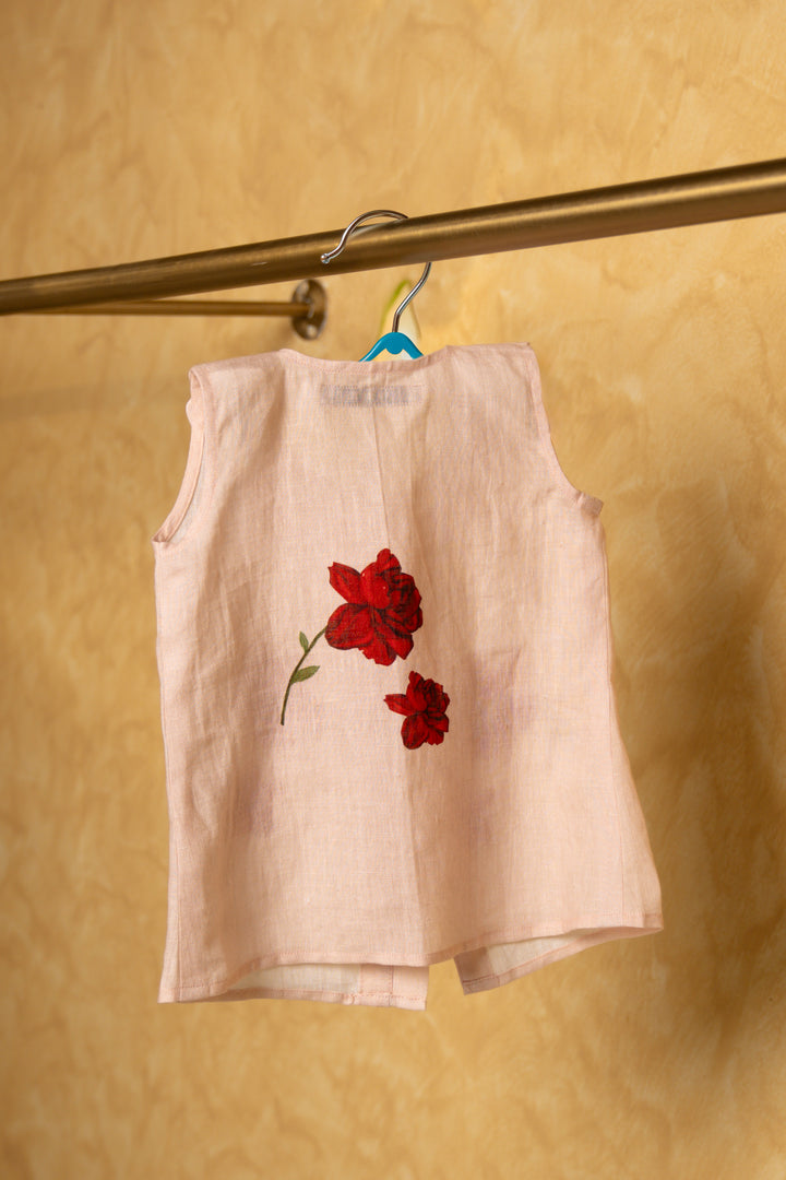 Scallop-Collared Rose Baby Dress for Girls