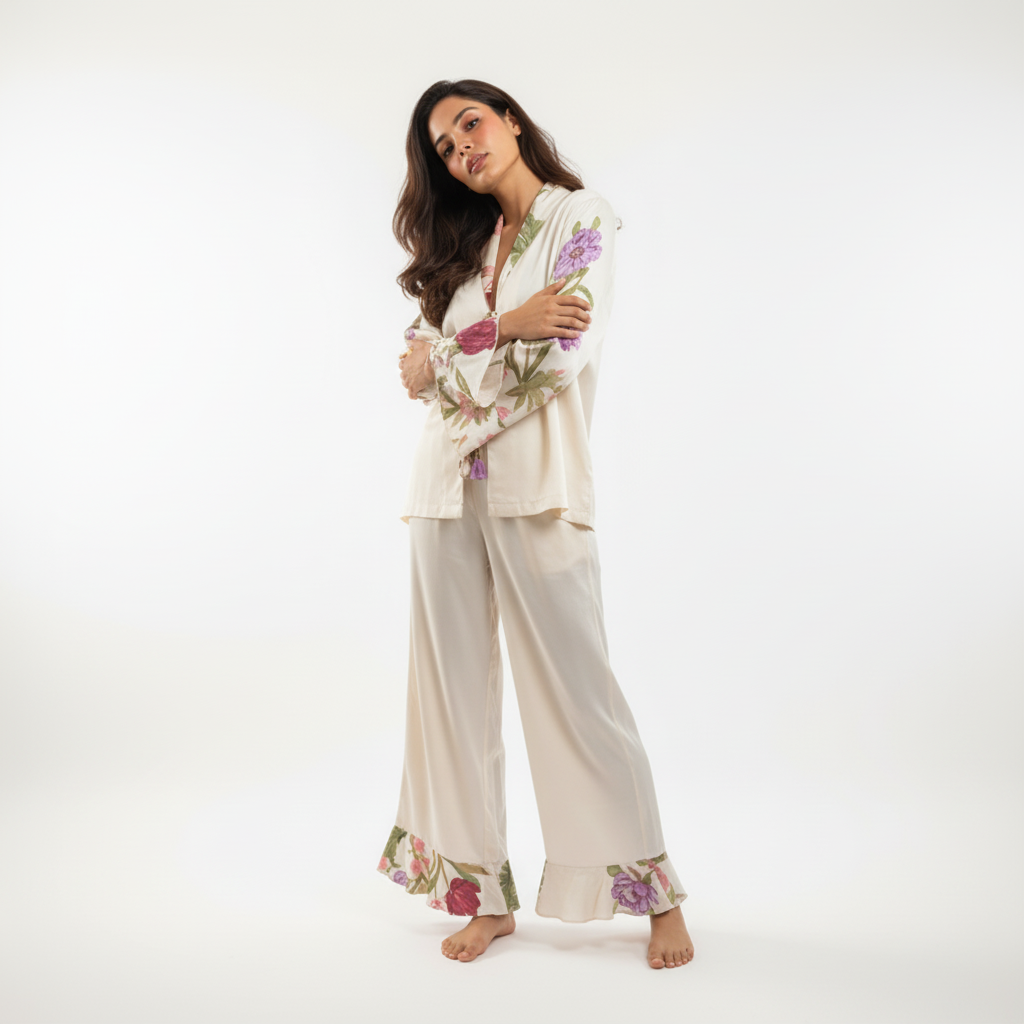 Ivory Paradise Ruffle  PJ set