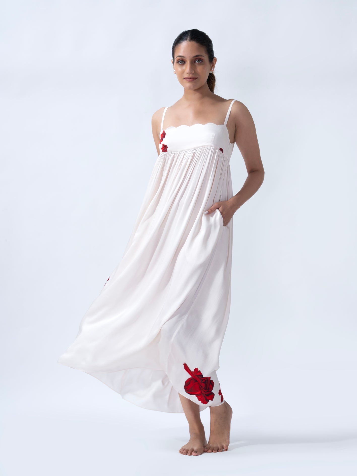 Women Lovers & Roses Home Dress – Summer Midi Lounge Dress For Women
