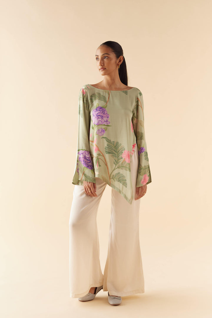 Jade Floral Dream Asymmetrical Lounge Set