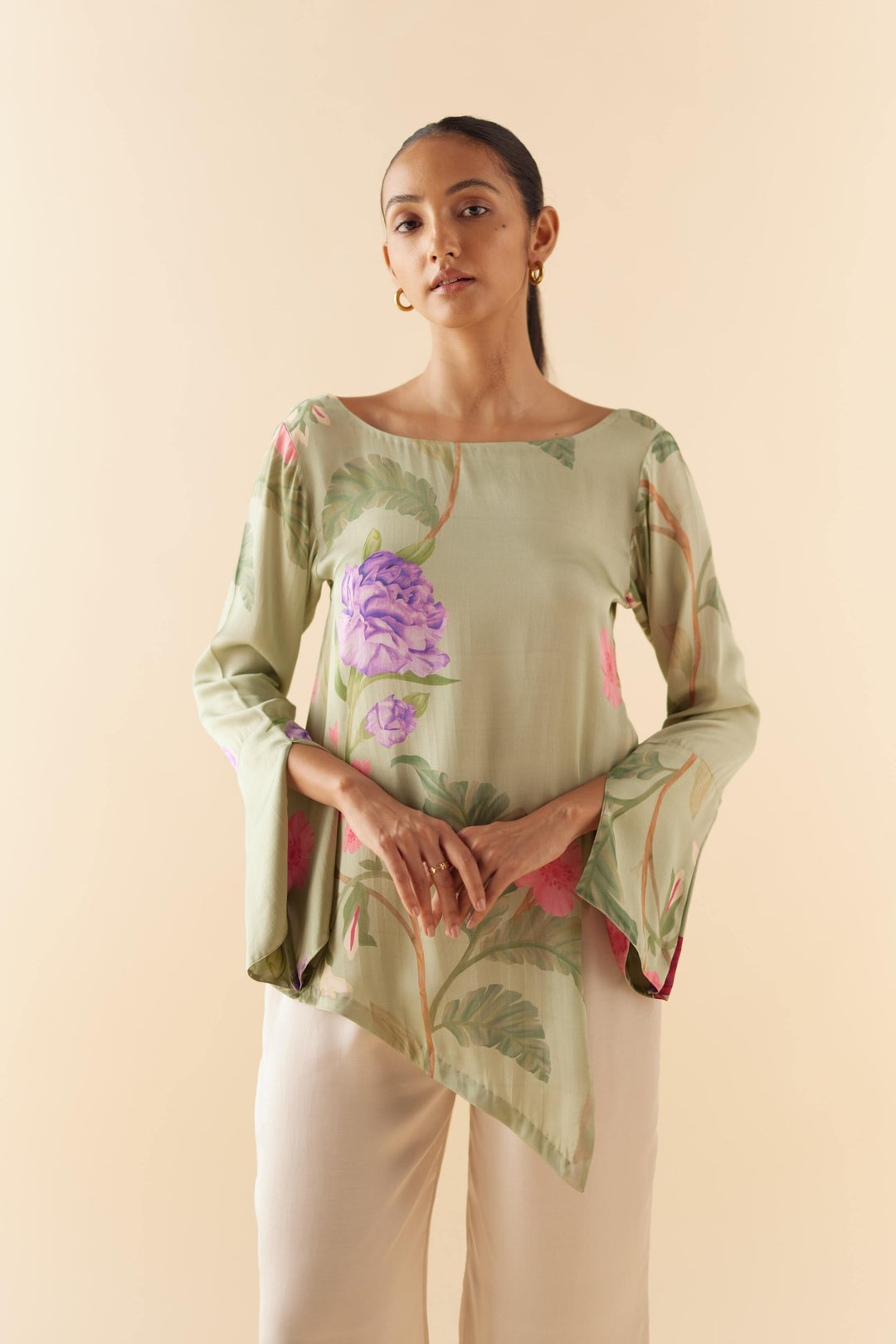 Jade Floral Dream Asymmetrical Lounge Set