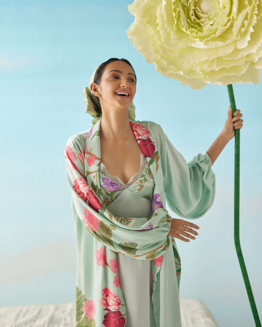 Celeste Floral Dream Silk Robe