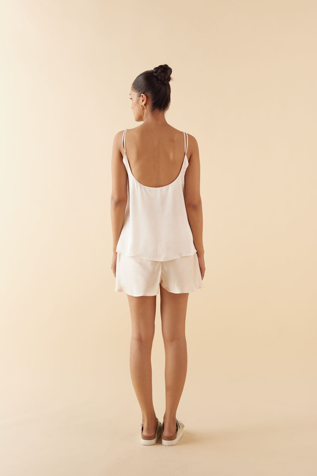 Silk Shorts in Ivory White