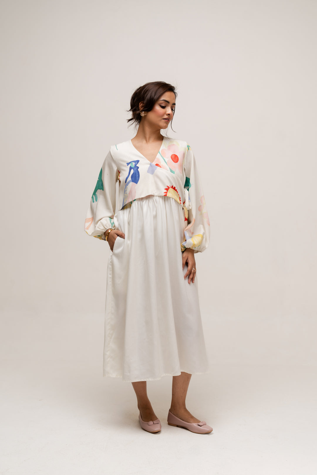 Summer Love Nursing Dress With Puffed Sleeves