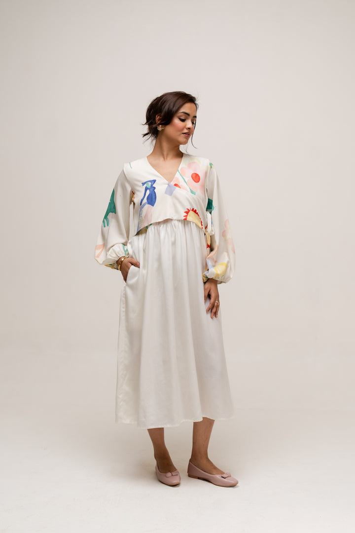 Summer Love Nursing Dress With Puffed Sleeves