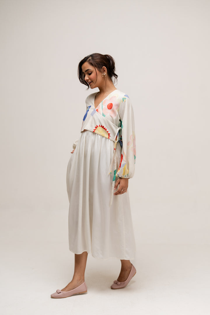 Summer Love Nursing Dress With Puffed Sleeves